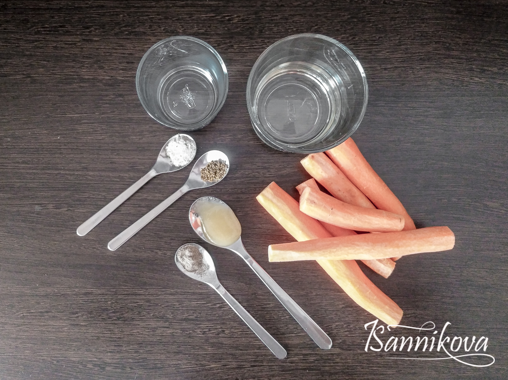 Список ингредиентов для морковного салата с медово - лимонной заправкой
